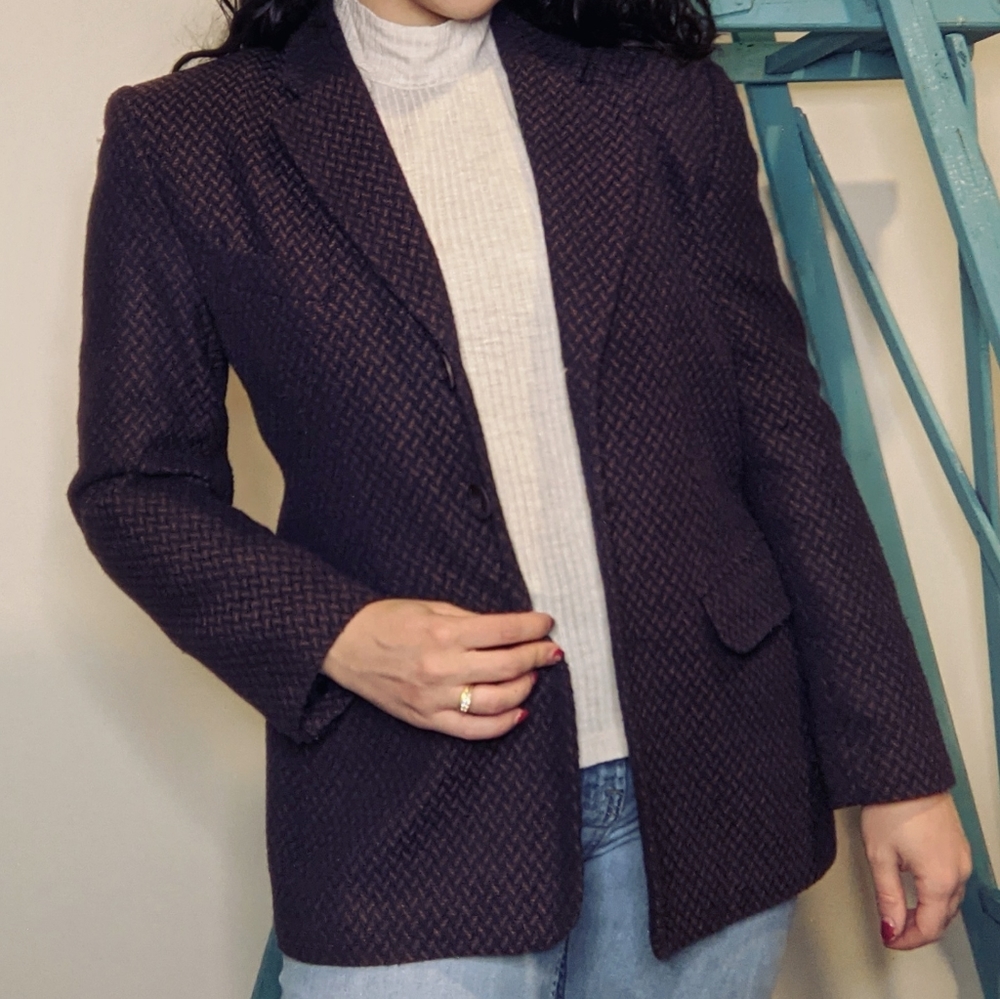 Vintage Chevron Woven Blazer
